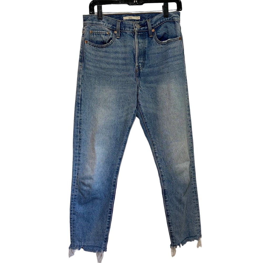 Levi's Wedgie Premium Frayed Leg High Rise Jeans Sz 27 - Gem